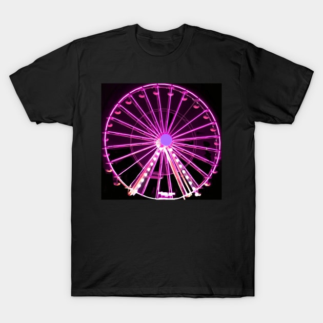 Neon ferris wheel no. 2 T-Shirt by asanaworld